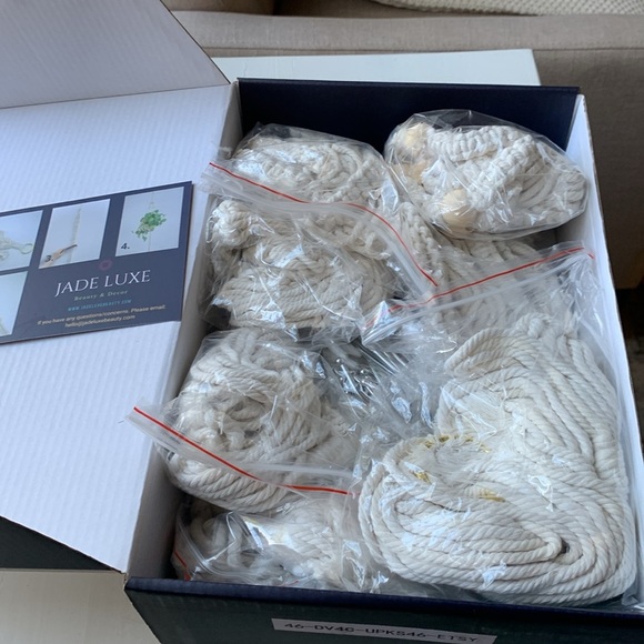 Jade Luxe macrame plant hanger 7 PCs new on box bohemian beaded indoor - Picture 4 of 11